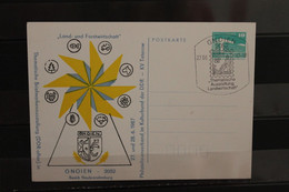 DDR 1987, Ganzsache Briefmarkenausstellung Gnoien - Privé Postkaarten - Gebruikt