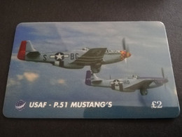 GREAT BRITAIN   2 POUND  AIR PLANES    USAF-P.51 MUSTANG'S   PREPAID CARD      **5447** - Verzamelingen