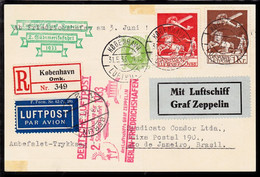 1933 Luftschiff Graf Zeppelin. 2. Sydamerikafahrt. 1933. And In Red: Aschlussflug Zur... (Michel 181, 145) - JF103148 - Luftpost