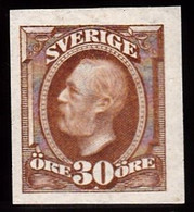 1891-1904. Oscar II. 30 öre Brown. Imperforated. (Michel 47 U) - JF103440 - Neufs