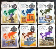 HUNGARY : Oct. 7, 1983.-World Communications Year And Moscow Olympic Games. Satellite Molniya And Earth - América Del Norte