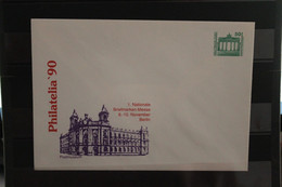 DDR 1990, Ganzsache: Philatelia '90; Wertstempel  50 Pf. Bauwerke Und Denkmäler, Brandenburger Tor - Buste Private - Nuovi