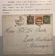 GENEVE 1881 Brief>ZEITZ SACHSEN, Deutschland 1862-78 Sitzende Helvetia(Schweiz Lettre Suisse Cover - Covers & Documents