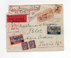 !!! LIGNE NOGUES, LIAISON HANOI - PARIS PAR AVION CODOS ET ROBIDA, LETTRE RECO D'HANOI DU 20/1/1932 - Cartas