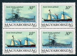 HUNGARY 1993 Ships Block Of 4 MNH / **.  Michel 4264-65 - Unused Stamps