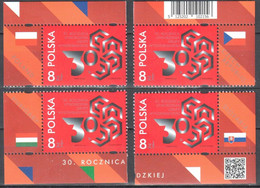 Poland 2021 - Visegrad Group - Mi.4x5275 - MNH(**) - Unused Stamps