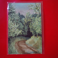 CARTE PEINTE SIGNEE CH.LEVASSEUR AQUARELLE PAYSAGE - Sonstige & Ohne Zuordnung