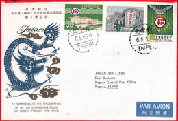 Aa2208 - CHINA Taiwan - Postal HISTORY -  SPECIAL FLIGHT COVER 1966 Birds Doves - Lettres & Documents