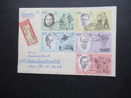 DDR 1963 Einschreiben Aschersleben Nach Heiligenhaus Düsseld MiF Zusammendrucke Ermorderte Antifaschistische Sportler II - Storia Postale