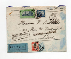 !!! LIGNE NOGUES, LETTRE PAR AVION D'HANOI (INDOCHINE) POUR PARIS RESCAPEE DE L'ACCIDENT DE CROTONE DU 28/3/1932 - Ramppost