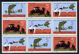 Australia 1969 Flight Anniversary Se-tenant Block Of 9 (ASC 372ya) U/m C A$70 - Mint Stamps