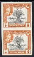 Bahawalpur 1949 S Jubilee Of Accession 1/2a (Wheat) In U/m Imperf Pair B&K 41a - Bahawalpur