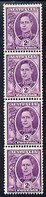 Australia 1948-56 2d Bright Purple Coil Strip Of 4 Showing Coil Join, Top Stamp Mounted, SG 230aa - Mint Stamps