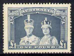 Australia 1937-49 KG6 Robes £1 Well Centred Fine Mounted Mint SG 178 - Ongebruikt