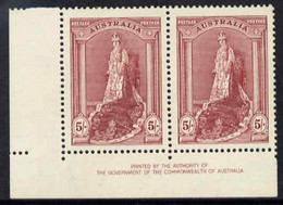 Australia 1937-49 KG6 Robes 5s By Authority Imprint Pair Very Fine Lightly Mounted Mint - Mint Stamps