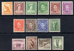 Australia 1937-49 KG6 Definitive Set Complete 1/2d To 1s P15x14, 14 Values Mounted Mint, SG 179-92 - Ungebraucht