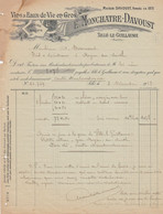 72, Sillé-Le-Guillaume, Vins En Gros, Liqueurs Et Sirops, E. Monchatre-Davoust. - 1900 – 1949