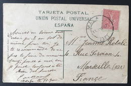 France, Poste Maritime N°129 Sur CPA De Tenerife - Escale De MALAGA (Espagne) 11.6.1907 - (C037) - Maritieme Post