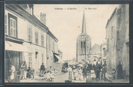 CPA 89 - Chéroy, L'église - Le Marché - Cheroy