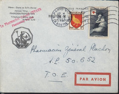 Surtaxe Aérienne FM YT 1006 Maternité + 1004 Aunis Par Avion Pour SP 50.652 TOE (Indochine) CAD ¨Paris VIII R Boétie - 1960-.... Briefe & Dokumente
