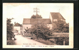 CPA Gurgy, Entree Du Pays, L`Eglise - Gurgy