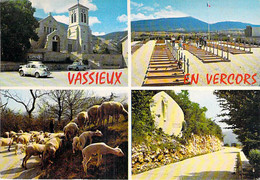 26 - VASSIEUX En VERCORS : Multivues ( Avec Troupeau De Moutons ) CPSM Village (318 H) Grand Format écrite 1976 - Drôme - Sonstige & Ohne Zuordnung