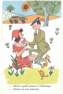 Cpsm Humour Militaire , Soldat & Jeune Femme Dans L'herbe, Jeep   ( S.4719 ) - Contemporanea (a Partire Dal 1950)