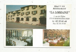 Cp, Hôtel-restaurant LA LORRAINE , 57 ,KOENIGSMACKER , Logis De France, Vierge ,multi Vues - Hotels & Gaststätten