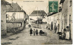 7629  -  Isére - SAINT ANDRE LE GAZ :  Rue Centrale    Animation    Circulée En 1907 - Saint-André-le-Gaz