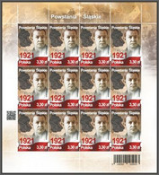 Poland 2021 Silesian Uprisings / Wojciech Korfanty, Polish Flag, History / Full Sheet MNH** New!!! - Silesia