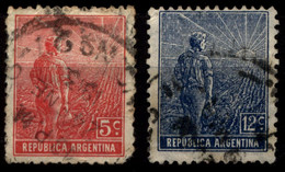 Argentina 1912 Mi 171, 173 Agricultural Workman - Oblitérés