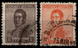 Argentina 1918 Mi 221, 224 José Francisco De San Martin - Gebruikt