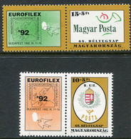 HUNGARY 1992 EUROFILEX Stamp Exhibition MNH / **.  Michel 4210-11 - Nuevos