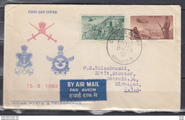 First Day Cover Van Defence Effort Madras Naar Michigan USA - Covers & Documents