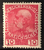 AUSTRIA 1908 - MNH - ANK 144 - 10h - Unused Stamps