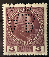 AUSTRIA 1908 - MNH - ANK 141 - 3h - Firmenlochung - Nuovi