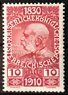 AUSTRIA 1910 - MLH - ANK 166 - 10h - Ongebruikt