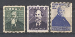 Cuba, Salvador Cisneros, Vicente Garcia Y D.Figarola Caneda , Usados - Used Stamps