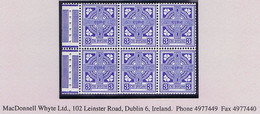 Ireland 1954-66 Watermark E 3d Booklet Pane Of 6 With Selvedge Mint Unmounted - Unused Stamps