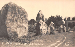 Carte Photo SAINT-PIERRE-QUIBERON-56-Morbihan-Lorient-Auray-Plouharnel-Les Menhirs-Pierre Levée-Photo Pik - Sonstige & Ohne Zuordnung