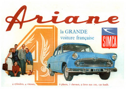 Automobile - Simca Ariane La Grande Voiture Française - Centenaire Editions, Carte N° 69 Non Circulée - Autres & Non Classés