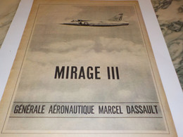 PHOTO  MIRAGE III DE MARCEL DASSAULT 1957 - Aviation