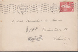 1938. ISLAND. 20 AUR GEYSIR On Ship Mail Cover From REYKJAVIK 18.IV.38 To Denmark. Sh... () - JF419123 - Storia Postale