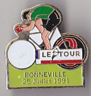 PIN'S THEME SPORTS / CYCLISME TOUR DE FRANCE  25 JUILLET 1991 BONNEVILLE - Cyclisme