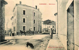 Alboussière * Rue Et Vue Sur Hôtel Des Voyageurs SERRE * Attelage - Other & Unclassified