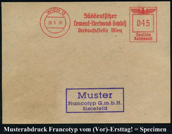 WIEN 15/ Süddeutscher/ Cement-Verband GmbH.. 1938 (26.6.) AFS, Francotyp-Musterabdruck "Reichadler", Nach Dem "Anschluß" - Autres & Non Classés