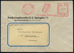 WINNENDEN/ (WÜRTT)/ Winnender Dachziegel 1945 (25.9.) Seltener AFS Francotyp "Hakenkreuz" (nur Hakenkreuz Entfernt!) = N - Autres & Non Classés
