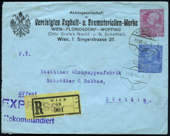 ÖSTERREICH 1916 (11.8.) PU 10 H. Rot + 25 H. Blau KFJ-Jubiläum: Vereinigte Asphalt- U. Baumaterialien-Werke.. (Wappen, S - Autres & Non Classés