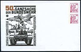 B.R.D. 1978 PU 50 Pf. + 50 Pf. Burgen, Margenta: 50. GANZSACHE DER BUNDESWEHR.. = Panzer "Leopard II" (u. "Tornado"-Kamp - Altri (Terra)