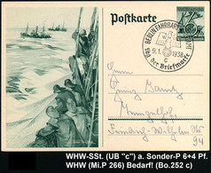 BERLIN FAHRBARES POSTAMT/ WHW/ C/ Tag Der Briefmarke 1938 (9.1.) SSt (WHW-Logo) Auf Sonder-P. 6 + 4 Pf. WHW Fischfang (M - Auto's